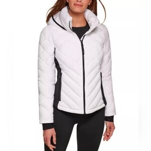 Calvin Klein White and Black Quilted Puffer Jacket, Size XXL, NWT